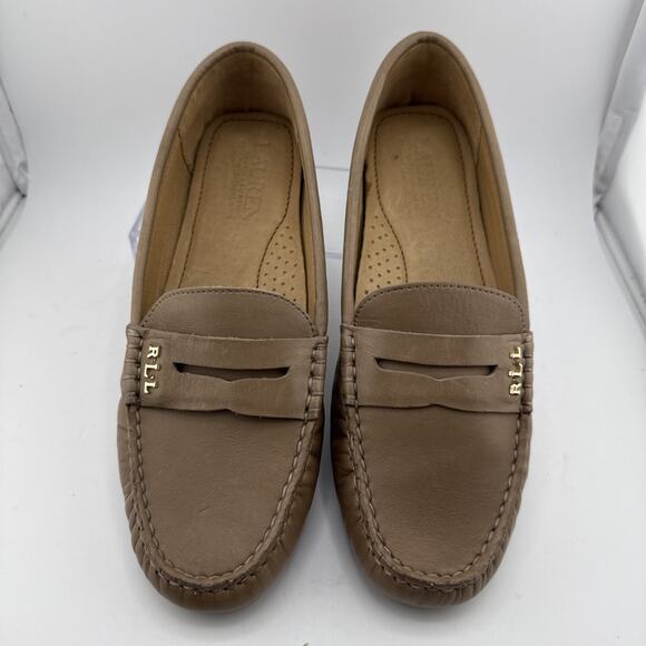 Lauren Ralph Lauren Women's Belen Porcini Leather Drivers Flats Loafers 7 B NWB - Picture 3 of 11